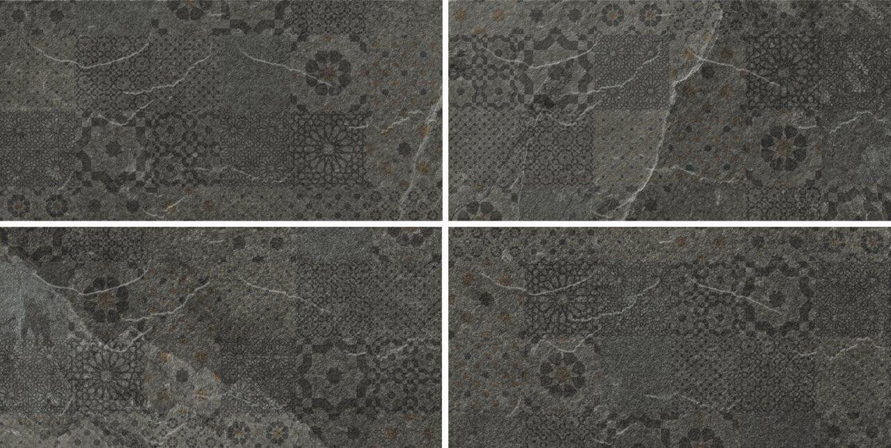 300 x 600 mm Decor Slate Nero Digital Glazed Vitrified Wall Tile - Matt Finish