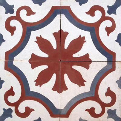 200 mm x 200 mm AT1004 Athangudi Floor Tile- Glossy Finish