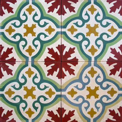 200 mm x 200 mm AT1005 Athangudi Floor Tile- Glossy Finish