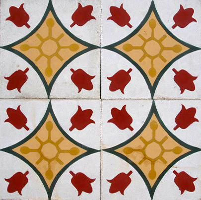 200 mm x 200 mm AT1006 Athangudi Floor Tile- Glossy Finish