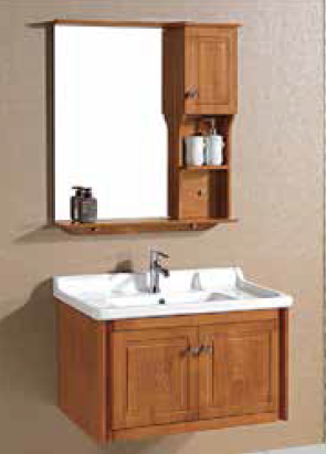 Somoto 800 X 470 mm Wall Mounted Base Cabinet with Under Counter Wash Basin and Wall Hung Mirror Cabinet S - 1550