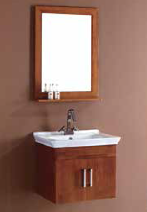 Lapaz 620 X 480 mm Wall Mounted Base Cabinet with Under Counter Wash Basin and Wall Hung Mirror S - 1555