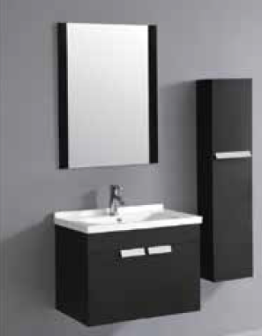 Merida 800 X 460 X 500 mm Wall Mounted Base Cabinet with Under Counter Wash Basin and Wall Hung Mirror and Cabinet EC - 155