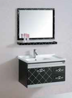 Blanco 800 X 470 mm Wall Mounted Base Cabinet with Under Counter Wash Basin and Wall Hung Mirror BX - B8002