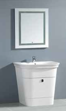 Biaca 610 X 430 X 720 mm Wall Mounted Base Cabinet with Under Counter Wash Basin and Wall Hung Mirror JDL313