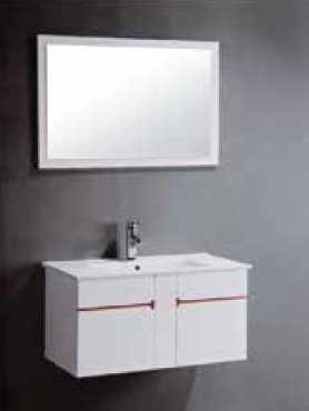 Mekele 800 X 460 mm Wall Mounted Base Cabinet with Under Counter Wash Basin and Wall Hung Mirror P - 8029