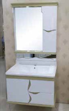 Homi 800 X 480 mm Wall Mounted Base Cabinet with Under Counter Wash Basin and Wall Hung Mirror Cabinet S - 731