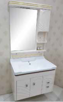 Joden 800 X 480 mm Wall Mounted Base Cabinet with Under Counter Wash Basin and Wall Hung Mirror Cabinet S - 722