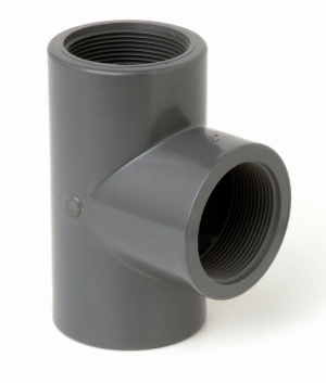 32 x 15 mm PVC Female Threaded Tee - Brass Class 10kg MP2ATFTT032L