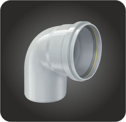 160 mm SWR Drainage Door Bend 87.5 Degree (RxSpg Socket Type) - Fix 'O' Ring NP1SRPDB160L