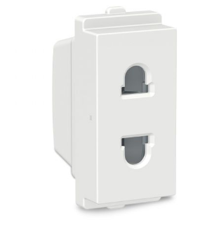 1 Module 2 Pin Socket with Shutter White CPX6SK2P1M_WE