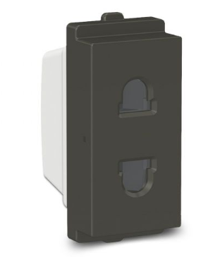 1 Module 2 Pin Socket with Shutter Grey CPX6SK2P1M_GY