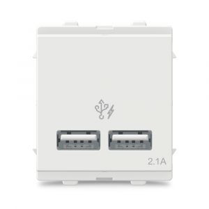 2.1A 2 Module USB Charger White CPX21USB2P2M_WE