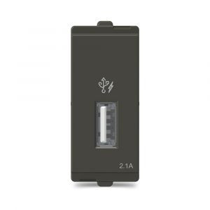 2.1A 1 Module USB Charger Grey CPX21USB1P1M_GY