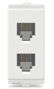 1 Module Twin RJ11 Telephone Outlets White CPXRJ11TW1M_WE
