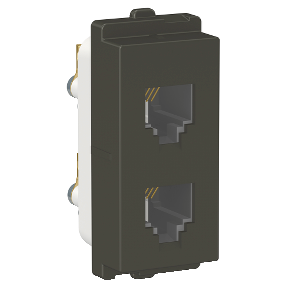 1 Module Twin RJ11 Telephone Outlets Grey CPXRJ11TW1M_GY