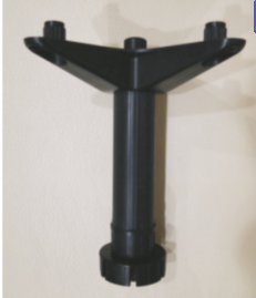 100 mm Plinth Fitting - Triangular Base without Screw - Black Finish - PFT-100