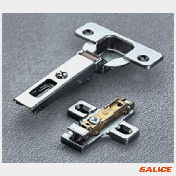 9 mm Thick Door Hinge 35 mm Dia - Half Overlay with Mounting Plate 3S (S-MP3S-3) (Set of 2 pcs) - Zinc White Finish - S2-HTD 2