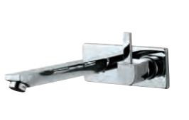 Exposed Part Kit of Single Concealed Stop Cock Consisting of Operating Lever, Cartridge Sleeve, Wall Flange and Basin Spout Quarter Turn Chrome Finish - DRC-CHR-37441K