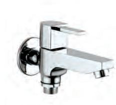 2 Way Bib Cock with Wall Flange Quarter Turn Chrome Finish - DRC-CHR-37041