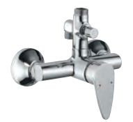 Single Lever Exposed Shower Mixer with Provision for Connection to Exposed Shower Pipe and Hand Shower with Connecting Legs and Wall Flanges Chrome Finish - VGP-CHR-81145