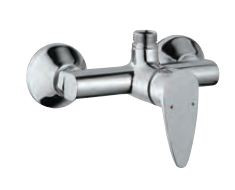 Single Lever Exposed Shower Mixer with Provision for Connection to Exposed Shower Pipe with Connecting Legs and Wall Flanges Chrome Finish - VGP-CHR-81147