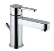 Single Lever Extended Basin Mixer with Popup Waste System with 450 mm Long Braided Hoses Chrome Finish - FUS-CHR-29052B