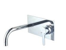 Exposed Part Kit of Single Lever Basin Mixer Wall Mounted Consisting of Operating Lever, Wall Flange, Nipple and Spout Chrome Finish - FUS-CHR-29233K
