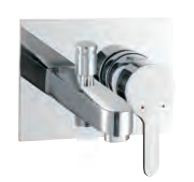 Single Lever High Flow Bath and Shower Mixer Wall Mounted Model with Button Spout Chrome Finish - FUS-CHR-29137