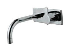Exposed Part Kit of Single Concealed Stop Cock Consisting of Operating Lever, Cartridge Sleeve, Wall Flange and Basin Spout Quarter Turn Chrome Finish - FUS-CHR-29441K