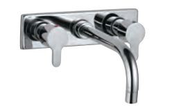 Two Concealed Stop Cocks with Basin Spout Quarter Turn Chrome Finish - FUS-CHR-29433