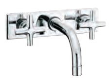 Two Concealed Stop Cocks with Basin Spout Quarter Turn Chrome Finish - SOL-CHR-6433