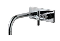 Exposed Part Kit of Single Concealed Stop Cock Consisting of Operating Lever, Cartridge Sleeve, Wall Flange and Basin Pout Quarter Turn Chrome Finish - SOL-CHR-6441K