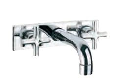 Two Concealed Stop Cocks with Bath Spout Quarter Turn Chrome Finish - SOL-CHR-6435