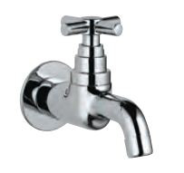 Bib Cock with Wall Flange Quarter Turn Chrome Finish - SOL-CHR-6047
