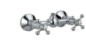 Shower Mixer for Shower Cubicles with Connecting Legs and Flanges Quarter Turn Chrome Finish - QQT-CHR-7209