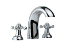 Bath Tub Filler Consisting of 2 Control Cocks and One Spout Quarter Turn Chrome Finish - QQT-CHR-7095