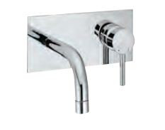Exposed Part Kit of Single Lever Basin Mixer Consisting of Operating Lever, Wall Flange, Nipple and Spout Chrome Finish - FLR-CHR-5233K
