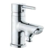 Single Lever 1- Hole Bath and Shower Mixer Tub Mounted with Concealed Provision for Connection to Hand Shower with 450 mm Long Braided Hoses Chrome Finish - FLR-CHR-5105B