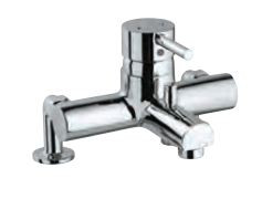 Single Lever Bath Tub Mixer with Hand Shower Arrangement with Exposed Straight Legs Chrome Finish - FLR-CHR-5133