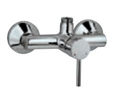 Single Lever Exposed Shower Mixer with Provision for Connection to Exposed Shower Pipe with Connecting Legs and all Flanges Chrome Finish - FLR-CHR-5147