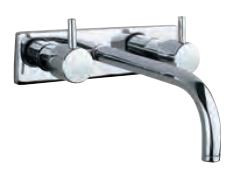 Two Concealed Stop Cocks with Basin Spout Quarter Turn Chrome Finish - FLR-CHR-5433N