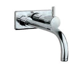 Exposed Part Kit of Single Concealed Stop Cock Consisting of Operating Lever, Cartridge Sleeve, Wall Flange and Basin Spout Quarter Turn Chrome Finish - FLR-CHR-5441NK