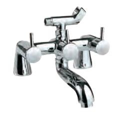 Bath Tub Mixer with Telephone Shower Arrangement and Crutch Quarter Turn Chrome Finish - FLR-CHR-5271N