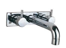 Two Concealed Stop Cocks with Bath Spout Quarter Turn Chrome Finish - FLR-CHR-5435N