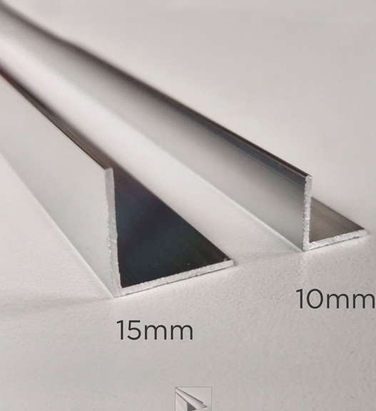 10 x 10 mm Aluminium Profile Decorative 'L' (3 Meter) - Anodized Silver Finish - DPL-10-3M-AS