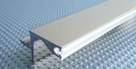 18 mm x 22 mm Aluminium Profile Cabinet Edge with Bumper (3 Meter) - Chrome Finish - EP-1822L-3M-CP