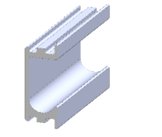 224 mm Aluminium 3012 Square Shutter Handle - AS Finish - SH 3012-7SQ