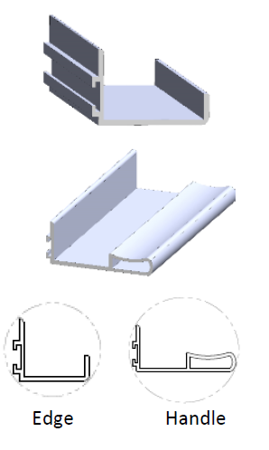 25 mm Aluminium Profile Handle for Wardrobe Sliding (3 Meters) - Brushed Aluminium Finish - WS-H25-3M-BA