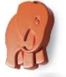 53 mm x 56 mm Kids Furniture Handle - Plastic - Orange - KFH-I-OR